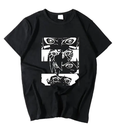 Oversize T-Shirt mit Print Naruto Schwarz S T0229 фото