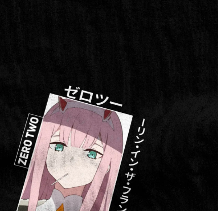 Oversize T-Shirt mit Print Darling in the FranXX Schwarz S T0083 фото