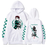 Oversize Hoodie with Demon Slayer Anime Print WHITE S