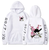 Oversized Hoodie with One Piece anime print White S