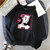 Oversized Hoodie with Hunter x Hunter anime print Black S