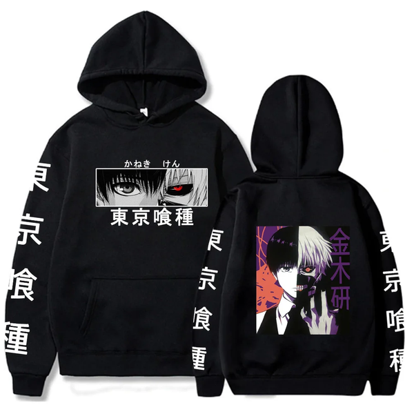 Oversize Hoodie mit Anime-Druck Tokyo Ghoul SCHWARZ S H0315 фото