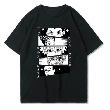 Oversize T-Shirt mit Print Hunter x Hunter Schwarz S T0154 фото