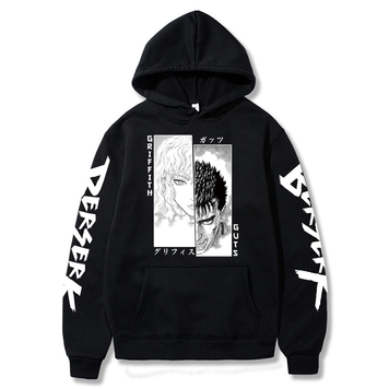 Oversize Hoodie mit Berserk Anime Print, schwarz, Größe S H0030 фото