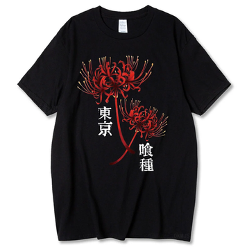 Oversized T-Shirt with Print Tokyo Ghoul Black S