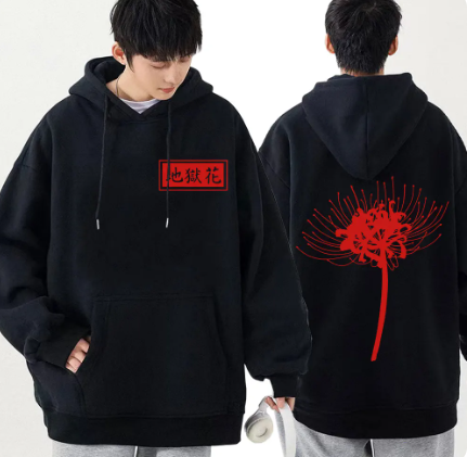 Oversized Hoodie with Tokyo Ghoul anime print Black S