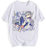 Oversize T-Shirt mit Print Hunter x Hunter Weiß S T0166 фото