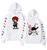 Oversized Hoodie with One Piece anime print White S