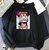 Oversized hoodie with anime print Evangelion BLACK S