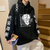 Oversize Hoodie mit Anime-Druck Jujutsu Kaisen SCHWARZ S H0220 фото