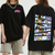 Oversized T-Shirt with Print JoJo's Bizarre Adventure Black S