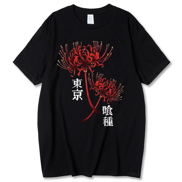 Oversized T-Shirt with Print Tokyo Ghoul Black S