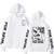 Oversized hoodie with Chainsaw man anime print WHITE S