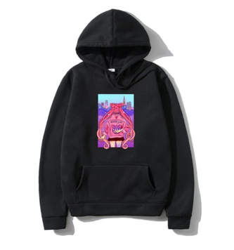 Oversized Hoodie with Sailor Moon anime print Black S