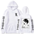 Oversized hoodie with Death Note anime print WHITE S