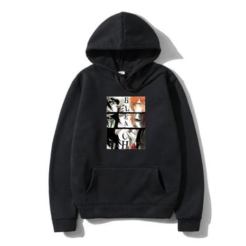 Oversize Hoodie mit Bleach Anime Print Schwarz S H0047 фото