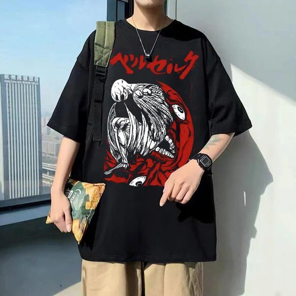 Oversize T-Shirt mit Print Bersek Schwarz S T0026 фото