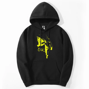 Oversized Hoodie with Onepunchman anime print Black S