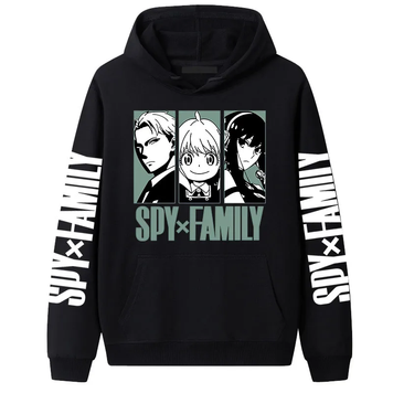 Oversize bluza z nadrukiem anime Spy x Family CZARNY S