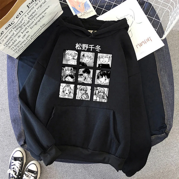 Oversized Hoodie with Tokyo Revengers anime print Black S