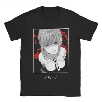 Oversize T-Shirt z nadrukiem Chainsaw Man Czarny S