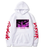 Oversized hoodie with Berserk anime print, white, size S