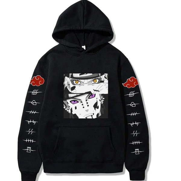 Oversize Hoodie mit Anime-Druck Naruto SCHWARZ S H0262 фото