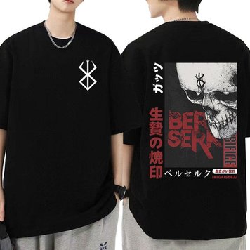 Oversized T-Shirt with Print Bersek Black S