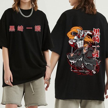 Oversized T-Shirt with Print Bleach Black S