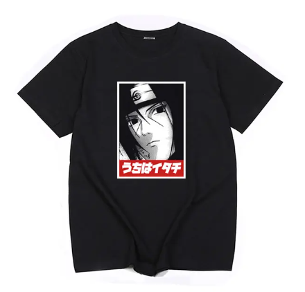 Oversize T-Shirt mit Print Naruto Schwarz S T0238 фото