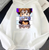 Oversized hoodie with anime print Evangelion WHITE S