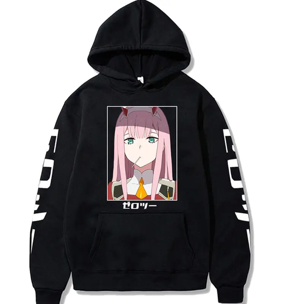 Oversized hoodie with Darling in the FranXX anime print BLACK S