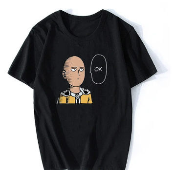 Oversized T-Shirt with Print Onepunchman Black S