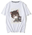 Oversized T-Shirt with Print Bungo Stray Dogs White S