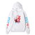 Oversized hoodie with Darling in the FranXX anime print WHITE S