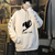 Oversized Hoodie with Fairy Tail Anime Print White S