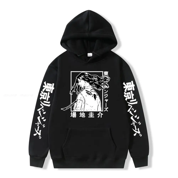 Oversize Hoodie mit Anime-Druck Tokyo Revengers SCHWARZ S H0333 фото