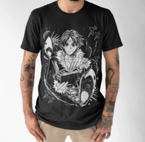 Oversized T-Shirt with Print Hunter x Hunter Black S