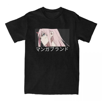 Oversize T-Shirt z nadrukiem Darling in the FranXX Czarny S