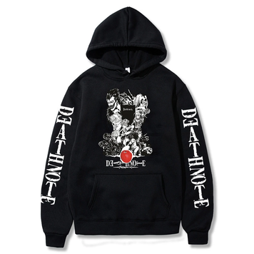 Oversize Hoodie mit Death Note Anime Print SCHWARZ S H0106 фото