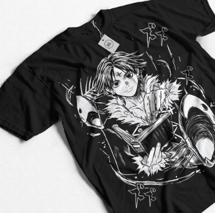 Oversized T-Shirt with Print Hunter x Hunter Black S