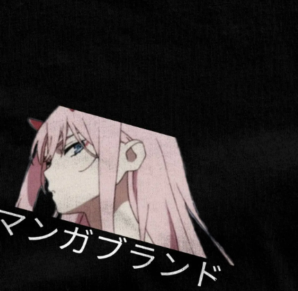 Oversize T-Shirt mit Print Darling in the FranXX Schwarz S T0084 фото