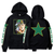 Oversized Hoodie with JoJo's Bizarre Adventure anime print Black S