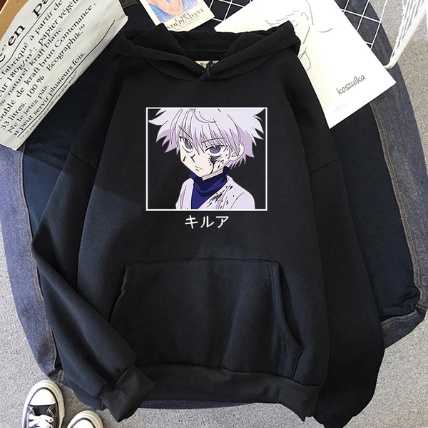 Oversize Hoodie mit Anime-Druck Hunter x Hunter SCHWARZ S H0183 фото