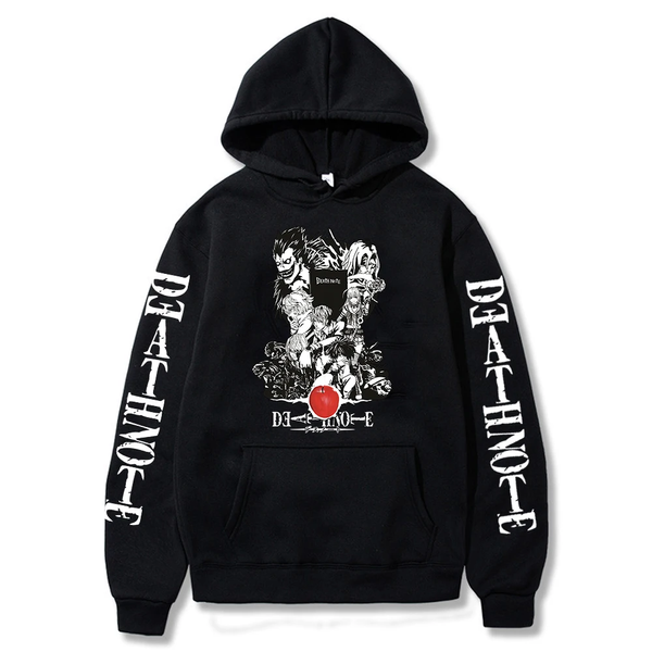 Oversized hoodie with Death Note anime print BLACK S