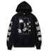 Oversized Hoodie with Jujutsu Kaisen anime print Black S