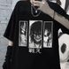 Oversize T-Shirt mit Print Attack on Titan Schwarz S T0016 фото 2