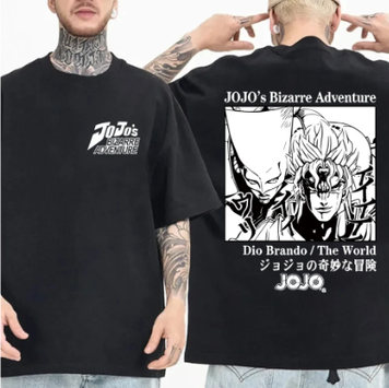 Oversize T-Shirt z nadrukiem JoJo's Bizarre Adventure Czarny S