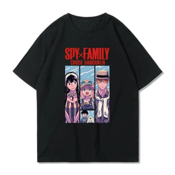 Oversize T-Shirt mit Print Spy × Family Schwarz S T0274 фото