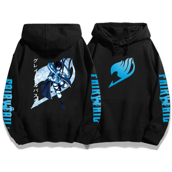 Oversized Hoodie mit Anime-Druck Fairy Tail SCHWARZ S H0146 фото